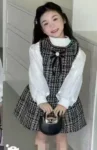 Black white tweed frock