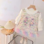 Rainbow Tweed top