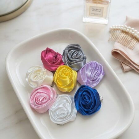 Elegant Satin Rose Hair Pin