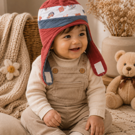 0-2 Year Baby Cap Kartrai Fabric with Cotton Inner