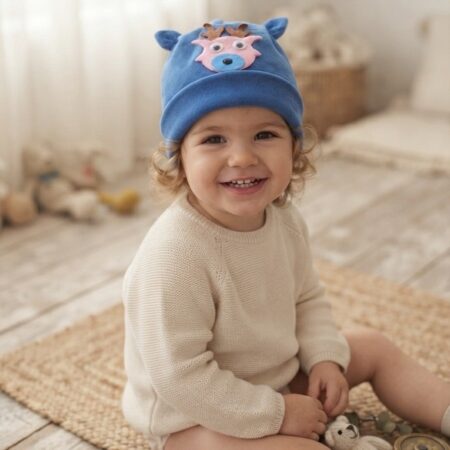 0-2 Year Reindeer Fleece Baby Beanie Cap