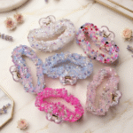 Sparkling Beaded Heart Shape Hair Claw Clips