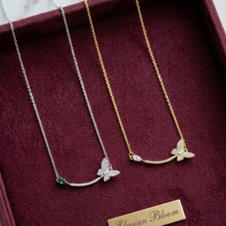 Elysian Bloom Butterfly Gemstone Necklace