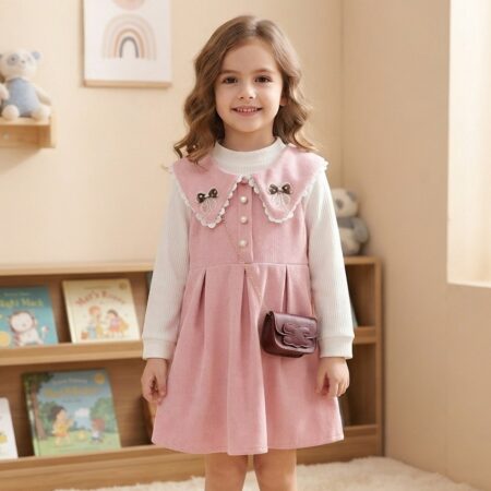 Corduroy Dress with Matching Mini Bag