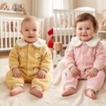 Baby Daisy Flower Teddy Fleece Romper & Collar Jumpsuit