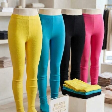 1-6 Years 4 Season Girls Vertical Lining full feet Stretchable Leggings