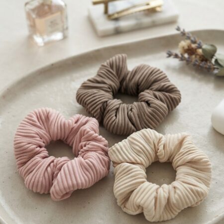 Ribbed Fabric Hair Scrunchie