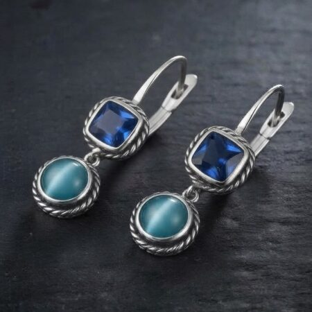 Elegant  2 Stone Opal Earrings