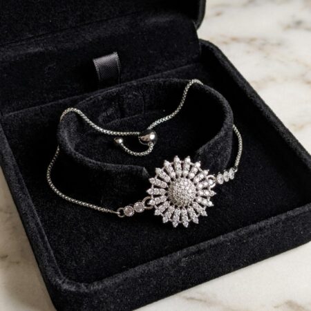 Sparkling Sunflower Slider Bracelet