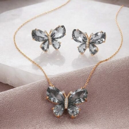 1-Carat Crystal Butterfly Jewelry Set