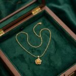 Golden Rose Pendant Necklace