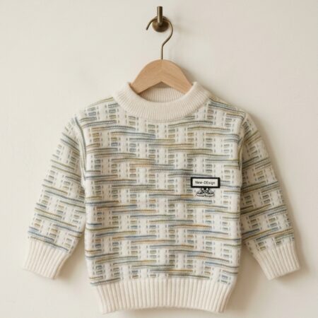1-7 Year Kids Geometric Patterned Warm Knit Multi Sweater