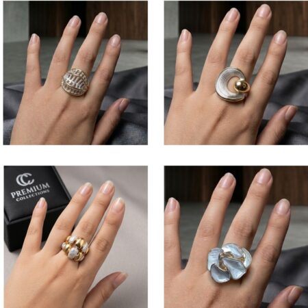 Bugatti Pave Statement Rings Adjustable