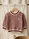 1-7 Year Kids Geometric Patterned Warm Knit Red Sweater