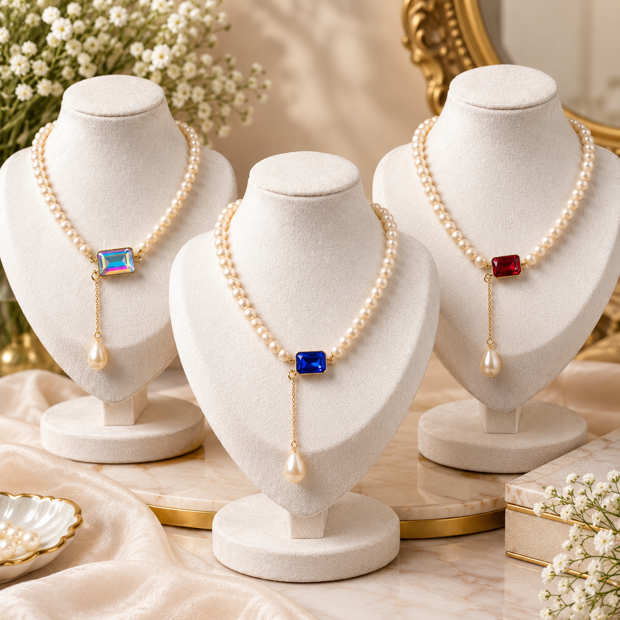 Luxe Pearl Necklaces in Three Colors